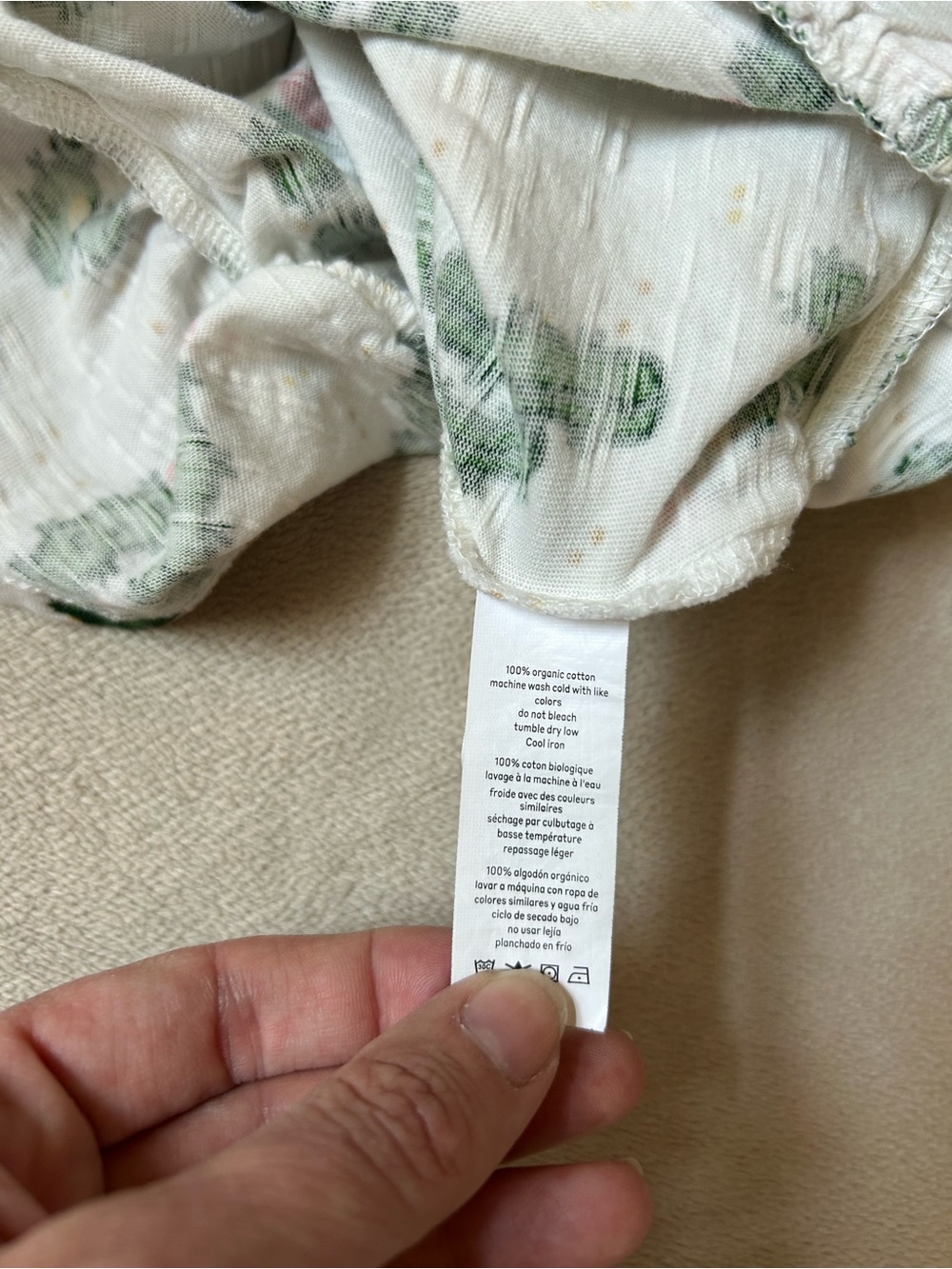 Monica + Andy White Cactus Print Peplum Top 18-24 MOS - Picture 3 of 4